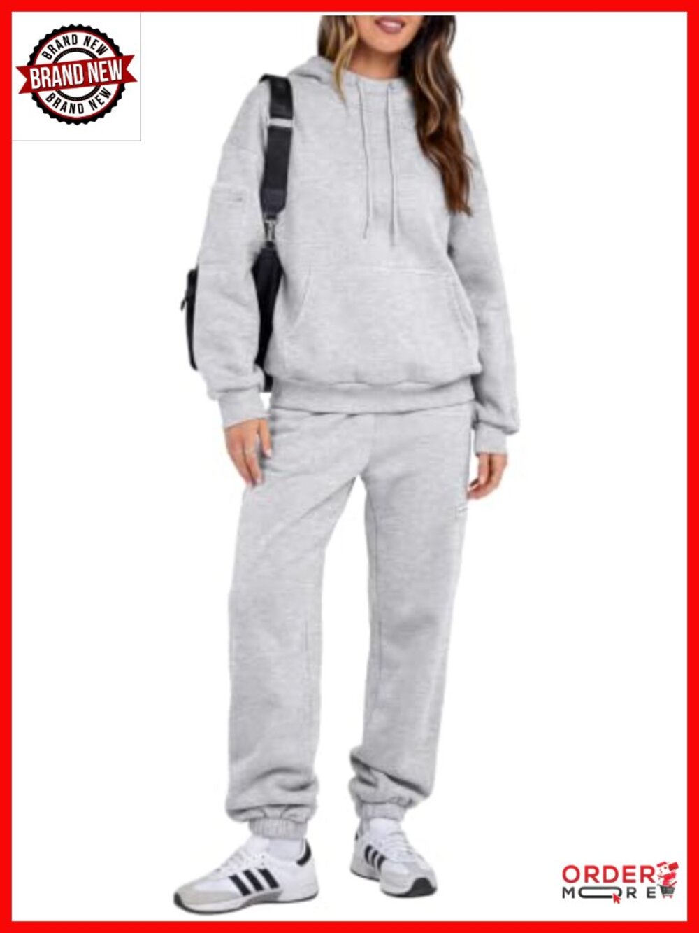 Women 2 Piece Fleece Sweatsuit Oversized Hoodie Joggers Tracksuit Set
